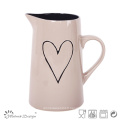 1 Litter Ceramic Heart Design Pitcher Vente Chaude Haute Qualité